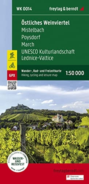 Freytag-Berndt und Artaria KG (Hrsg.). Östliches Weinviertel - Mistelbach - Poysdorf - March - UNESCO Kulturlandschaft Lednice-Valtice, Wander + Radkarte 1:50.000. Freytag + Berndt, 2022.