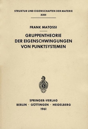 Matossi, Frank. Gruppentheorie der Eigenschwingungen von Punktsystemen. Springer Berlin Heidelberg, 2012.