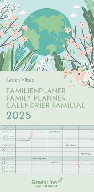 Neumann Verlage (Hrsg.). GreenLine Green Vibes 2025 Familienplaner - Familien-Kalender - Kinder-Kalender 22x45. Neumann Verlage GmbH & Co, 2024.