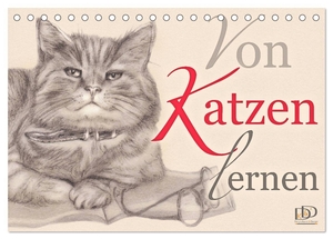 Kunst & Design, Dany'S. Von Katzen lernen (Tischkalender 2024 DIN A5 quer), CALVENDO Monatskalender - Kalender mit Planer - Katzenzeichnungen mit Zitaten. Calvendo, 2023.