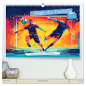 Magie des Fussballs - Illustrierte Emotionen auf dem Rasen (hochwertiger Premium Wandkalender 2025 DIN A2 quer), Kunstdruck in Hochglanz