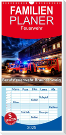 Familienplaner 2025 - Berufsfeuerwehr Braunschweig mit 5 Spalten (Wandkalender, 21 x 45 cm) CALVENDO