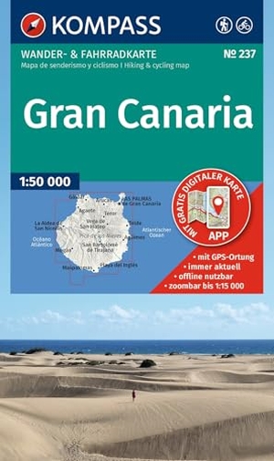 KOMPASS Wanderkarte 237 Gran Canaria 1:50.000 - Wander- und Fahrradkarte in einem - inklusive Offline-Verwendung in der KOMPASS-App. Wander-& Radwege.. Kompass Karten GmbH, 2026.
