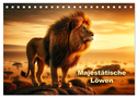 Majestätische Löwen - Die Herrscher der Wildnis (Tischkalender 2025 DIN A5 quer), CALVENDO Monatskalender