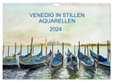 Venedig in stillen Aquarellen (Wandkalender 2024 DIN A4 quer), CALVENDO Monatskalender