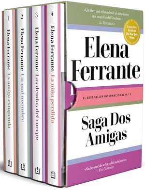 Ferrante, Elena. Estuche Saga DOS Amigas (La Amiga Estupenda / Un Mal Nombre / Las Deudas del Cuerpo / La Niña Perdida) / Neapolitan Novels Saga. Boxed Set. Prh Grupo Editorial, 2025.