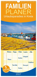 Familienplaner 2027 - Urlaubsparadies in Kreta mit 5 Spalten (Wandkalender, 21 x 45 cm) CALVENDO