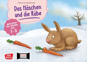 Das Häschen und die Rübe. Kamishibai Bildkartenset - Märchen für Kinder von 1 bis 3. Eine Bilderbuchgeschichte über Teilen & Freundschaft. Kreative Mitmach-Ideen zur Sprachförderung in der Krippe. Don Bosco Medien GmbH, 2022.
