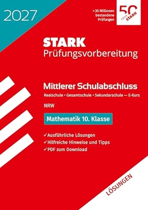 STARK Lösungen zu Mathematik - Mittlerer Schulabschluss (MSA) 2027 NRW Realschule /Gesamtschule EK/Sekundarschule - Prüfungsvorbereitung. Stark Verlag GmbH, 2026.