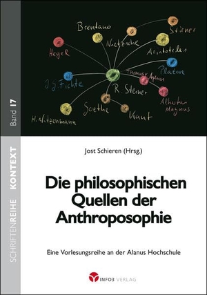 Schieren, Jost (Hrsg.). Die philosophischen Quellen der Anthroposophie - Eine Vorlesungsreihe an der Alanus-Hochschule. Info 3 Verlag, 2022.