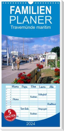 Familienplaner 2024 - Travemünde maritim mit 5 Spalten (Wandkalender, 21 x 45 cm) CALVENDO