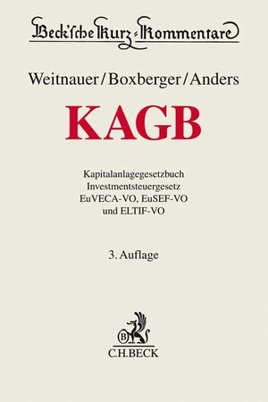 Weitnauer, Wolfgang / Lutz Boxberger et al (Hrsg.). Kapitalanlagegesetzbuch - mit Investmentsteuergesetz, EuVECA-VO, EuSEF-VO und ELTIF-VO. Beck C. H., 2021.