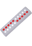 SCHUBI Abaco 20. Modell B 5/5 Kugeln versetzt (rot/weiß)
