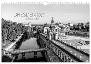Schubert, Peter. Kalender Dresden schwarz / weiß 2027 - | 45 x 30 cm | weißes Kalendarium. K4Verlag FotoCo+GmbH, 2026.