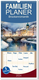 Familienplaner 2024 - Brückenromantik mit 5 Spalten (Wandkalender, 21 x 45 cm) CALVENDO