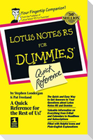 Lotus Notes 5 For Dummies Quick Ref