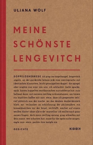 Wolf, Uljana. meine schönste lengevitch. Kookbooks, 2013.