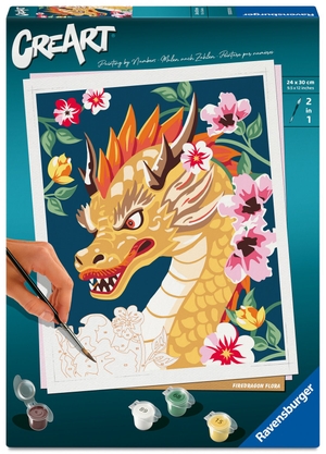CreArt, Malen nach Zahlen Adults Trend - Feuerdrache Flora. Ravensburger Spieleverlag, 2026.