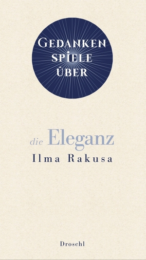 Rakusa, Ilma. Gedankenspiele über die Eleganz. Literaturverlag Droschl, 2021.