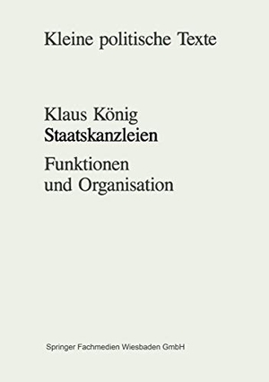 Staatskanzleien - Funktionen und Organisation. VS Verlag für Sozialwissenschaften, 2013.