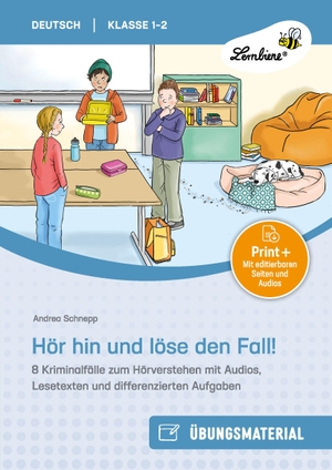 Hör hin und löse den Fall - 8 Kriminalfälle zum Hörverstehen mit Audios, Lese texten und differenzierten Aufgaben für Klasse 1-2. Lernbiene Verlag i.d. AAP, 2026.