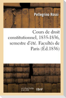 Cours de droit constitutionnel, 1835-1836, semestre d'été. Facultés de Paris