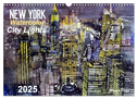 New York Watercolor Citylights (Wandkalender 2025 DIN A3 quer), CALVENDO Monatskalender