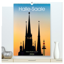 Halle/Saale - Meine Stadt im Licht (hochwertiger Premium Wandkalender 2024 DIN A2 hoch), Kunstdruck in Hochglanz