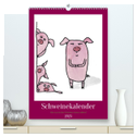Schweinekalender - Alles was du über Schweine wissen wolltest! (hochwertiger Premium Wandkalender 2025 DIN A2 hoch), Kunstdruck in Hochglanz