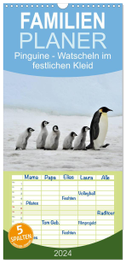 Familienplaner 2024 - Pinguine - Watscheln im festlichen Kleid mit 5 Spalten (Wandkalender, 21 x 45 cm) CALVENDO