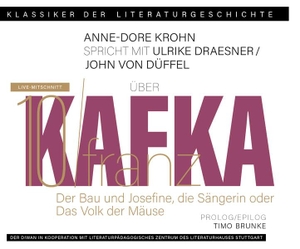 Kafka, Franz. Ein Gespräch über Franz Kafka - Der Bau + Josefine, die Sängerin oder Das Volk der Mäuse - Klassiker der Literaturgeschichte. Diwan Hörbuchverlag, 2023.