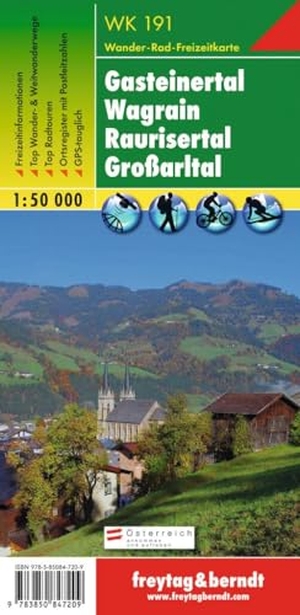 Freytag-Berndt und Artaria KG (Hrsg.). Gasteiner Tal, Wagrain, Raurisertal, Grossarltal  1 : 50 000. WK 191 - Wander-, Rad- und Freizeitkarte. Freytag + Berndt, 2017.