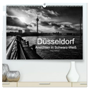 Düsseldorf Ansichten in Schwarz-Weiß (hochwertiger Premium Wandkalender 2025 DIN A2 quer), Kunstdruck in Hochglanz