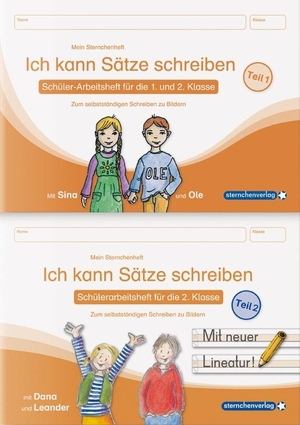 Langhans, Katrin. Ich kann Sätze schreiben Teil 1 und 2 im Set - Schülerarbeitshefte für die 1. und 2. Klasse - Meine Sternchenhefte zum selbstständigen Schreiben zu Bildern. Sternchenverlag GmbH, 2022.