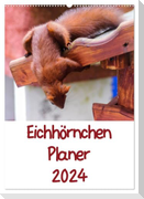 Eichhörnchen Planer 2024 (Wandkalender 2024 DIN A2 hoch), CALVENDO Monatskalender