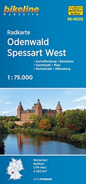 Esterbauer Verlag (Hrsg.). Radkarte Odenwald Spessart West (RK-HES08) - Aschaffenburg, Bensheim, Darmstadt, Michelstadt, Miltenberg 1:75.000. Esterbauer GmbH, 2019.