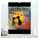 Mooncats - sie leben und sie träumen (hochwertiger Premium Wandkalender 2024 DIN A2 hoch), Kunstdruck in Hochglanz