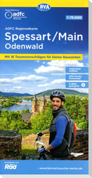 ADFC-Regionalkarte Spessart/Main/Odenwald, 1:75.000, mit Tagestourenvorschlägen, reiß- und wetterfest, E-Bike-geeignet, GPS-Tracks Download