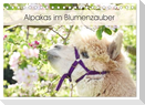 Alpakas im Blumenzauber (Tischkalender 2025 DIN A5 quer), CALVENDO Monatskalender