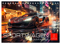 Sportwagen Fantasien (Tischkalender 2025 DIN A5 quer), CALVENDO Monatskalender