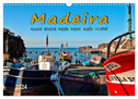 Madeira - blaues Wasser, grüne Berge, bunte Blumen (Wandkalender 2024 DIN A3 quer), CALVENDO Monatskalender