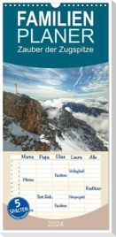 Familienplaner 2024 - Zauber der Zugspitze mit 5 Spalten (Wandkalender, 21 x 45 cm) CALVENDO