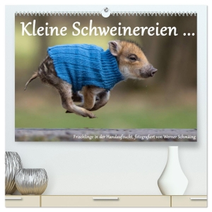 Schmäing, Werner. Kleine Schweinereien (hochwertiger Premium Wandkalender 2024 DIN A2 quer), Kunstdruck in Hochglanz - Frischlinge in der Handaufzucht. Calvendo, 2023.