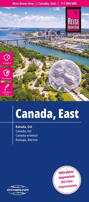Peter Rump, Reise Know-How Verlag (Hrsg.). Reise Know-How Landkarte Kanada Ost / East Canada (1:1.900.000) - reiß- und wasserfest (world mapping project). Reise Know-How Rump GmbH, 2023.