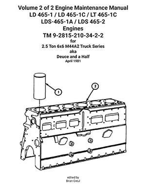 Army, Us. Volume 2 of 2 Engine Maintenance Manual LD 465-1 / LD 465-1C / LT 465-1C LDS-465-1A / LDS 465-2 Engines TM 9-2815-210-34-2-2. Ocotillo Press, 2021.