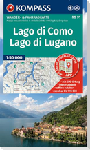 KOMPASS Wanderkarte 91 Lago di Como, Lago di Lugano 1:50.000