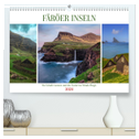 Färöer Inseln - Wo Schafe tanzen und die Natur im Winde fliegt (hochwertiger Premium Wandkalender 2024 DIN A2 quer), Kunstdruck in Hochglanz