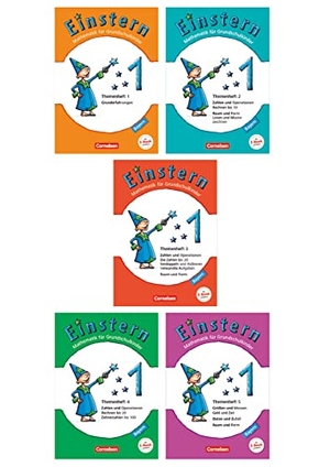 Bauer, Roland / Jutta Maurach. Einstern 01. Themenhefte 1-5 und Kartonbeilagen im Paket. Verbrauchsmaterial. Bayern - Mathematik für Grundschulkinder. Cornelsen Verlag GmbH, 2014.
