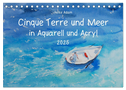 Cinque Terre und Meer in Aquarell und Acryl (Tischkalender 2025 DIN A5 quer), CALVENDO Monatskalender