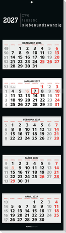5-Monatskalender Black 2027